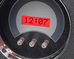 VHX-67C-PU: Clock Detail; Silver Alloy Background, Red Lighting